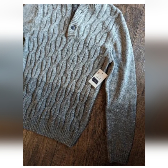 Commerce Carlton Button Mock Neck Sweater Light Gray Youth Sz 16 NWT Stitch Fix - Picture 4 of 16